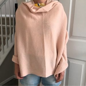 NWT 100% CASHMERE Light Pink Poncho